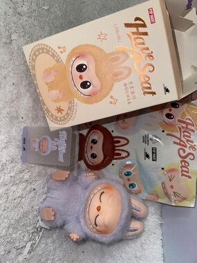 Authentic Labubu HaveASeat Plush Bunny Toy - Lavender